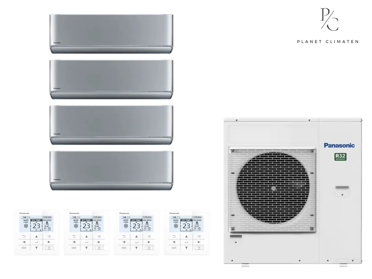 Klimatizácia multi-split nástenná Panasonic Etherea strieborná CU-5Z90CBE — 4 jedn. 2,05+2,05+2,05+2,05 kW (4 miestnosti)