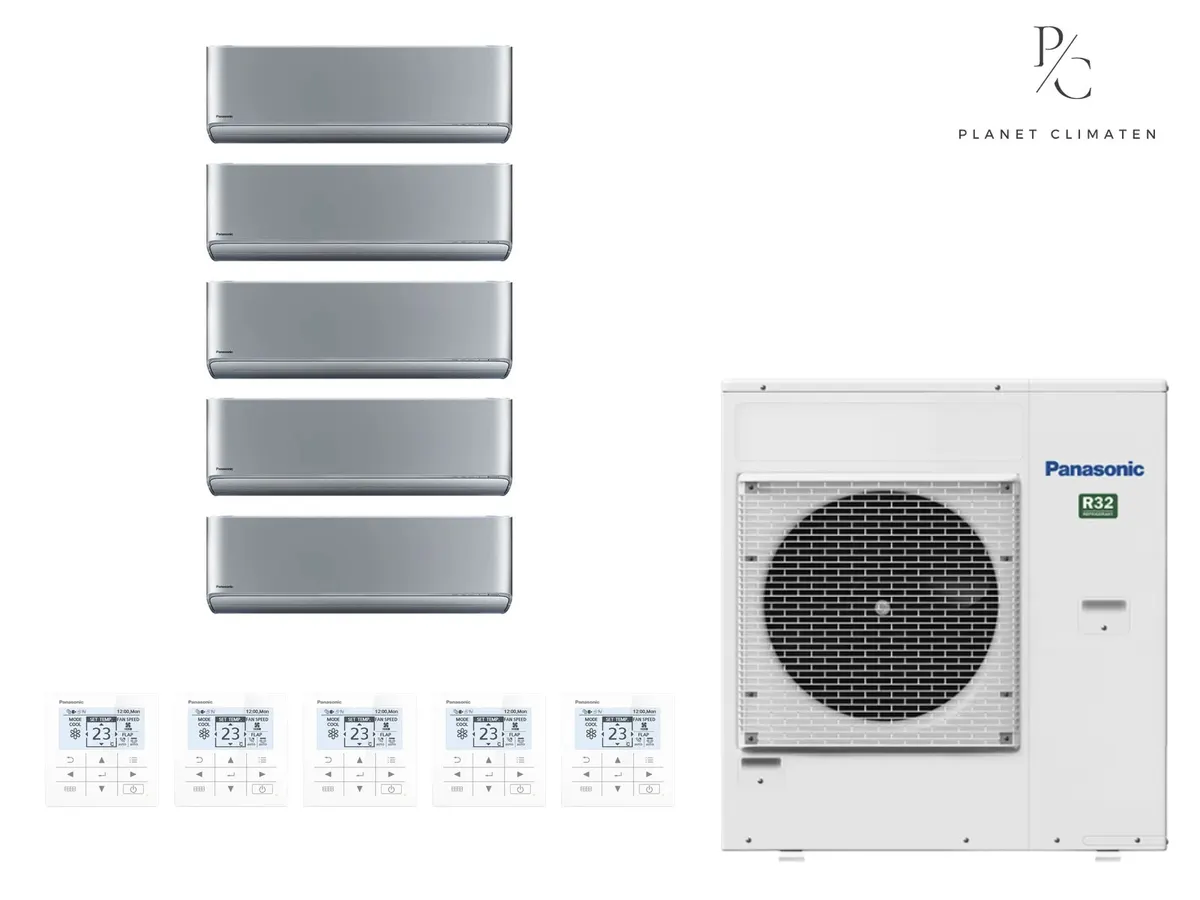 Klimatizácia multi-split nástenná Panasonic Etherea strieborná CU-5Z90CBE — 5 jedn. 2,05+2,05+2,05+2,05+2,5 kW (5 miestností)