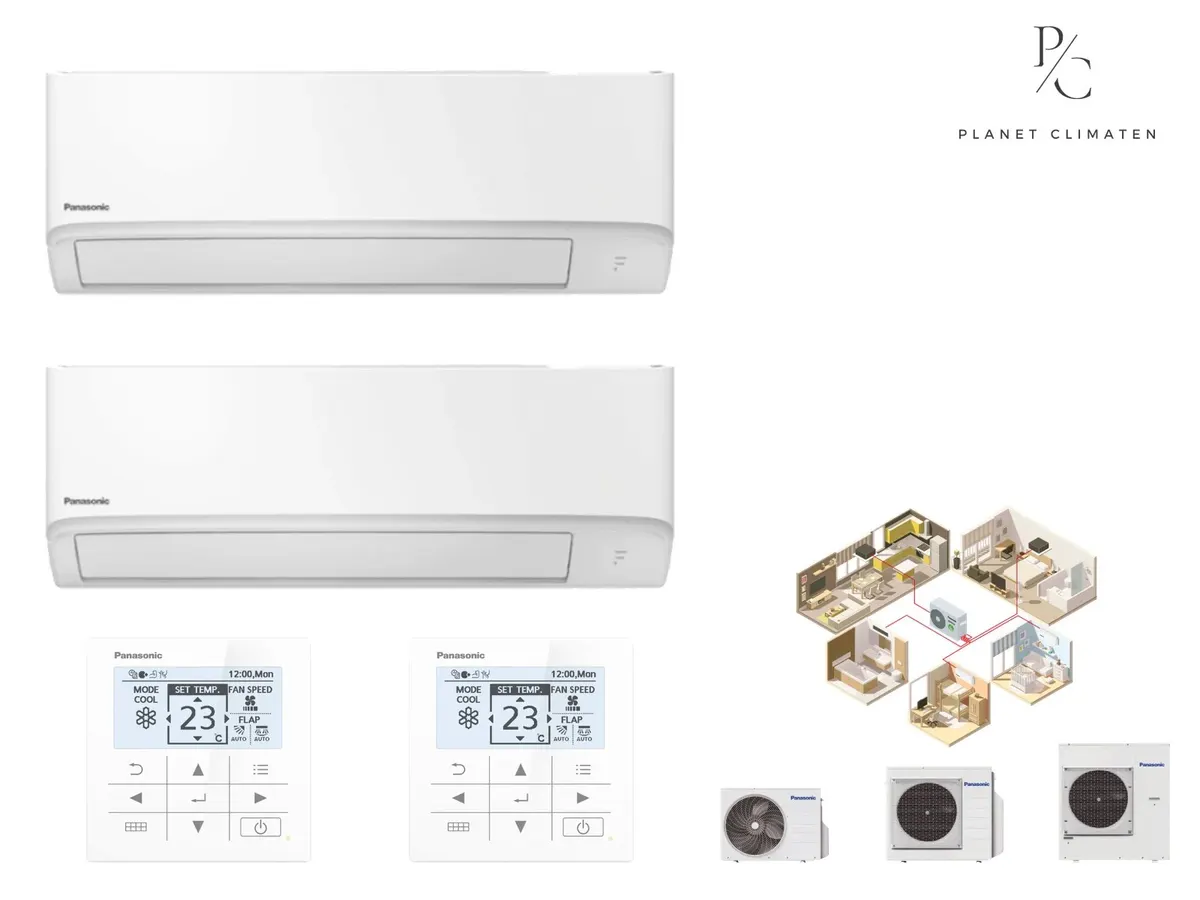 Klimatyzator multi-split ścienny Panasonic TZ super-compact biały CU-2Z50CBE — 2 jedn. 1,6+1,6 kW (2 pomieszczenia)