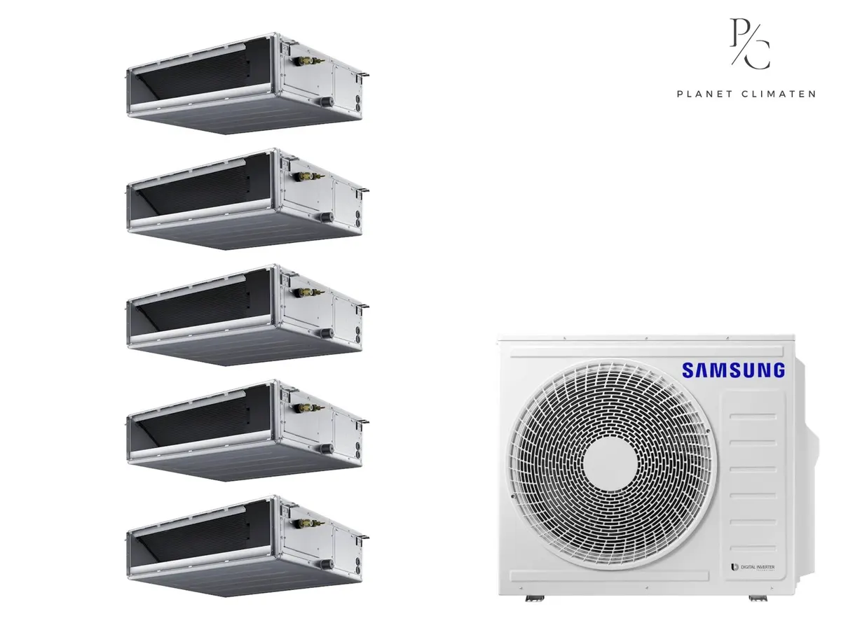Klimatizácia multi-split Samsung FJM Kanálová — vonkajšia jednotka AJ100 + 5x jednotka (2,5, 2,5, 2,5, 2,5, 5,0 kW)