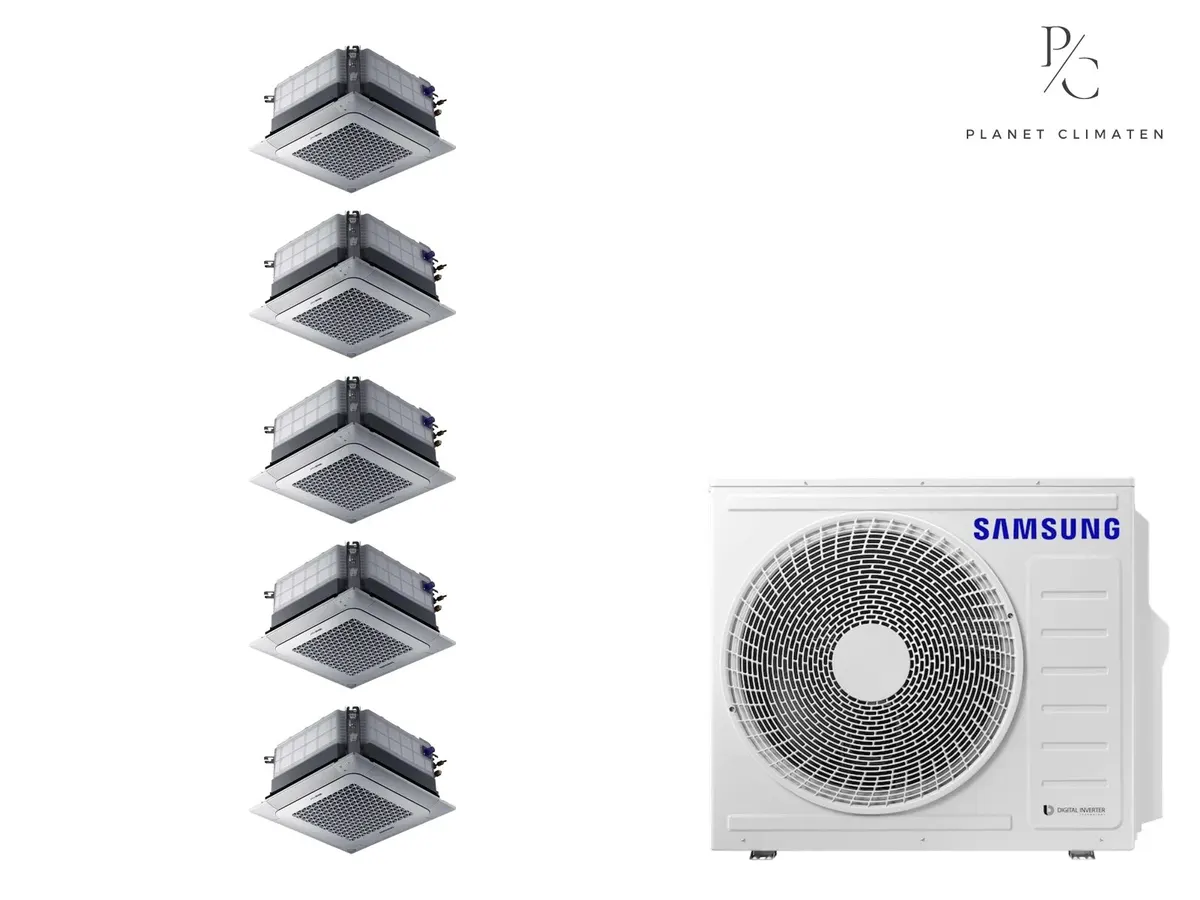 Klimatizácia multi-split Samsung FJM Kazetová 4-kier — vonkajšia jednotka AJ100 + 5x jednotka (2,0, 2,0, 2,5, 2,5, 2,5 kW)