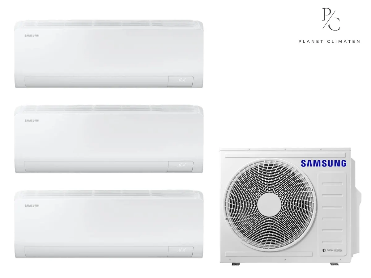 Klimatizácia multi-split Samsung Luzon S2 — vonkajšia jednotka AJ080 + 3x jednotka (2,0, 2,0, 2,5 kW)