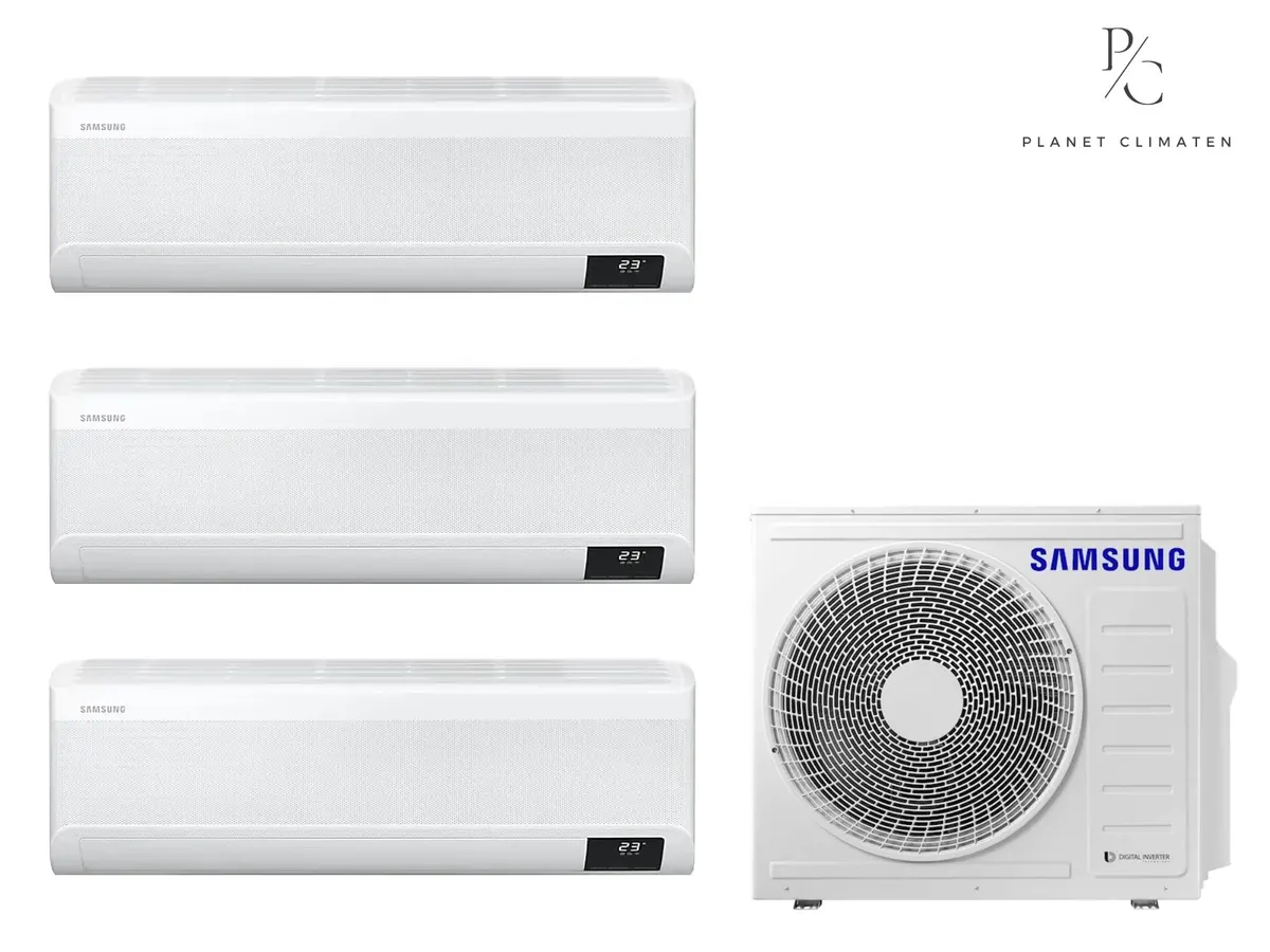 Klimatizácia multi-split Samsung WindFree Avant biela — vonkajšia jednotka AJ052 + 3x jednotka (2,0, 2,0, 2,0 kW)