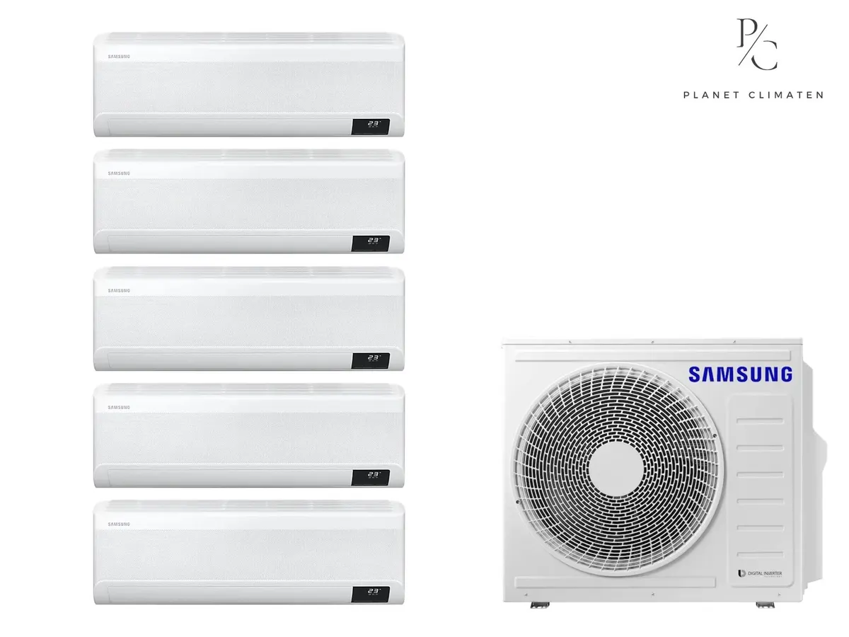 Klimatizácia multi-split Samsung WindFree Avant biela — vonkajšia jednotka AJ100 + 5x jednotka (2,0, 2,0, 2,0, 3,5, 5,0 kW)