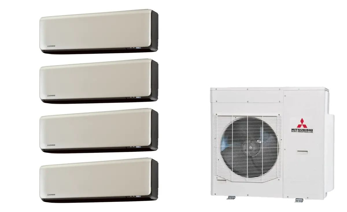 Klimatizácia multi-split Mitsubishi Heavy SRK-ZT Premium titánová — vonkajšia jednotka SCM125ZM + 4× jednotka (2,0, 2,0, 2,0, 2,0 kW)