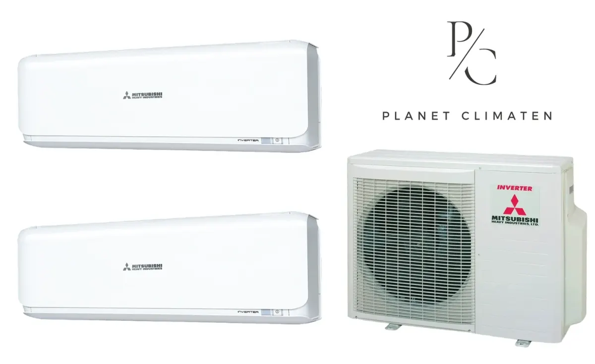 Klimatyzacja multi-split Mitsubishi Heavy SRK-ZSX Diamond biały — agregat SCM45ZS + 2× jednostka (3,5, 3,5 kW)