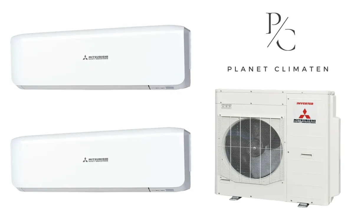 Klimatyzacja multi-split Mitsubishi Heavy SRK-ZS Premium biały — agregat SCM100ZS + 2× jednostka (2,5, 5,0 kW)