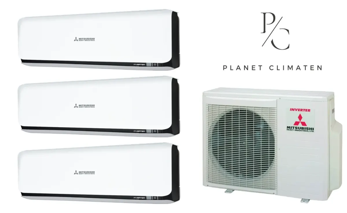 Klimatyzacja multi-split Mitsubishi Heavy SRK-ZSX Diamond czarny — agregat SCM50ZS + 3× jednostka (2,0, 2,0, 2,0 kW)