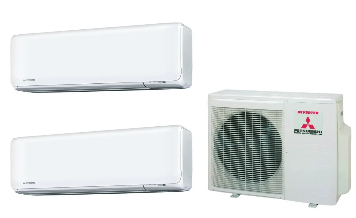 Klimatizácia multi-split Mitsubishi Heavy SRK-ZT Premium biela — vonkajšia jednotka SCM45ZS + 2× jednotka (2,0, 2,0 kW)