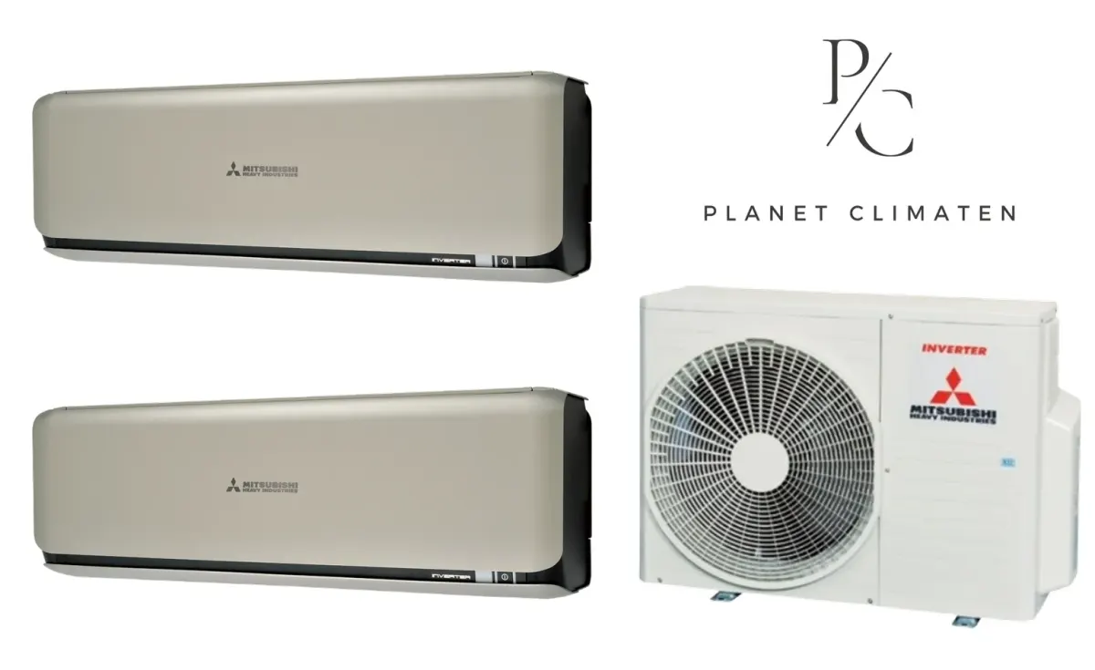 Klimatyzacja multi-split Mitsubishi Heavy SRK-ZSX Diamond tytanowy — agregat SCM41ZS + 2× jednostka (2,0, 2,0 kW)