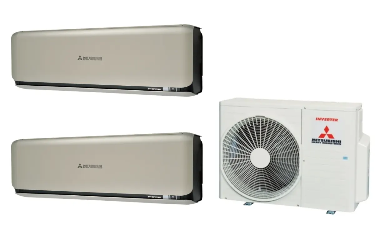 Klimatizácia multi-split Mitsubishi Heavy SRK-ZSX Diamond titánová — vonkajšia jednotka SCM41ZS + 2× jednotka (2,0, 2,0 kW)
