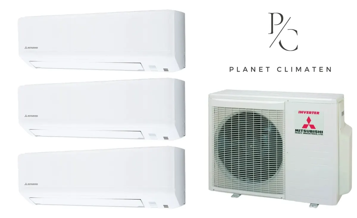 Klimatyzacja multi-split Mitsubishi Heavy SRK-ZSP Standard biały — agregat SCM50ZS + 3× jednostka (2,5, 2,5, 2,5 kW)