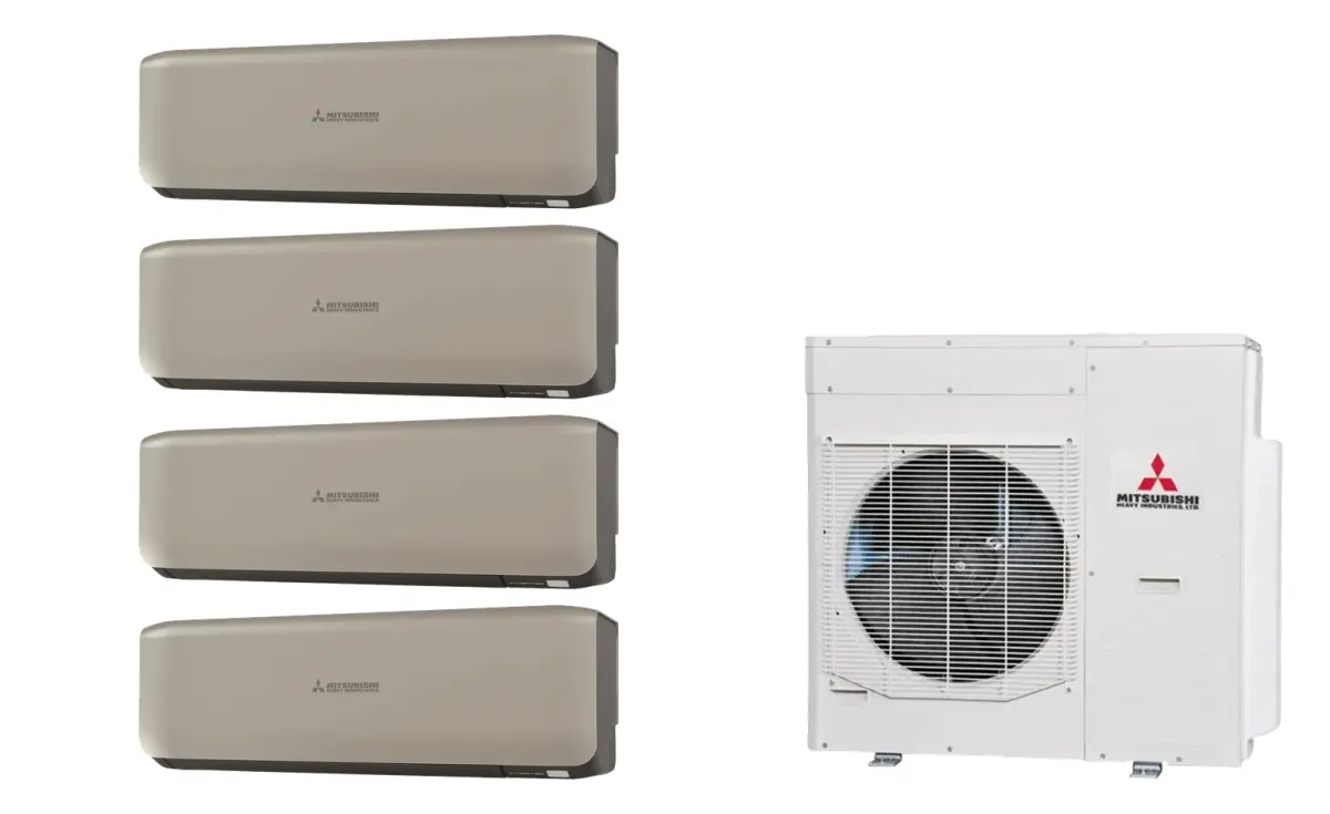 Klimatizácia multi-split Mitsubishi Heavy SRK-ZS Premium titánová — vonkajšia jednotka SCM125ZM + 4× jednotka (2,0, 2,0, 5,0, 5,0 kW)