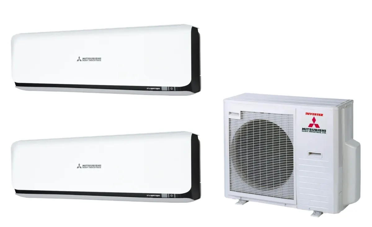 Klimatizácia multi-split Mitsubishi Heavy SRK-ZSX Diamond čierna — vonkajšia jednotka SCM80ZS + 2× jednotka (2,0, 3,5 kW)