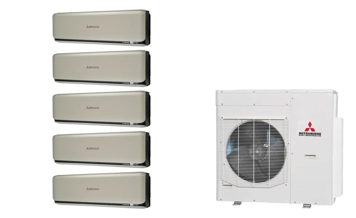 Klimatizácia multi-split Mitsubishi Heavy SRK-ZSX Diamond titánová — vonkajšia jednotka SCM125ZM + 5× jednotka (2,0, 2,0, 2,0, 5,0, 5,0 kW)