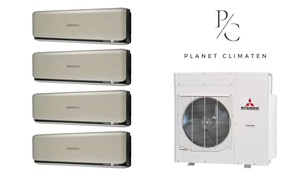 Klimatyzacja multi-split Mitsubishi Heavy SRK-ZSX Diamond tytanowy — agregat SCM125ZM + 4× jednostka (2,0, 5,0, 5,0, 5,0 kW)