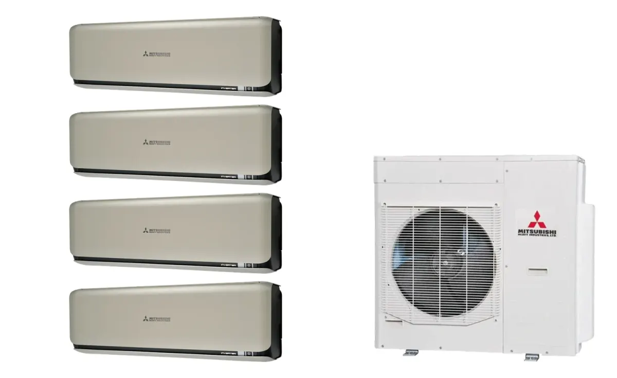 Klimatizácia multi-split Mitsubishi Heavy SRK-ZSX Diamond titánová — vonkajšia jednotka SCM125ZM + 4× jednotka (2,0, 2,5, 2,5, 6,0 kW)