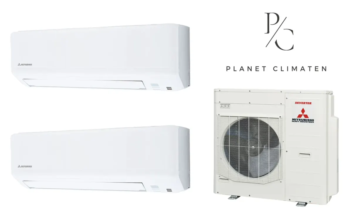 Klimatyzacja multi-split Mitsubishi Heavy SRK-ZSP Standard biały — agregat SCM100ZS + 2× jednostka (3,5, 3,5 kW)