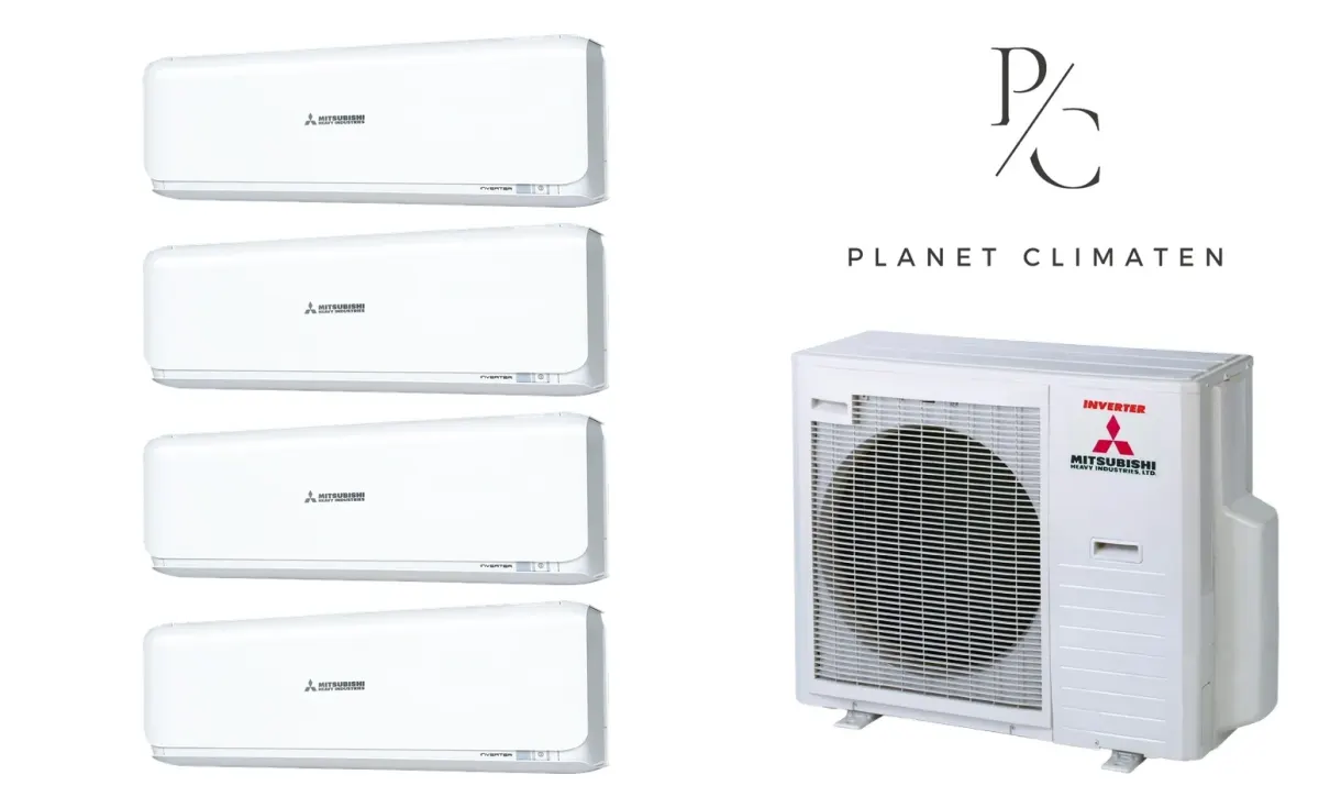 Klimatyzacja multi-split Mitsubishi Heavy SRK-ZSX Diamond biały — agregat SCM71ZS + 4× jednostka (2,0, 2,0, 2,0, 2,5 kW)