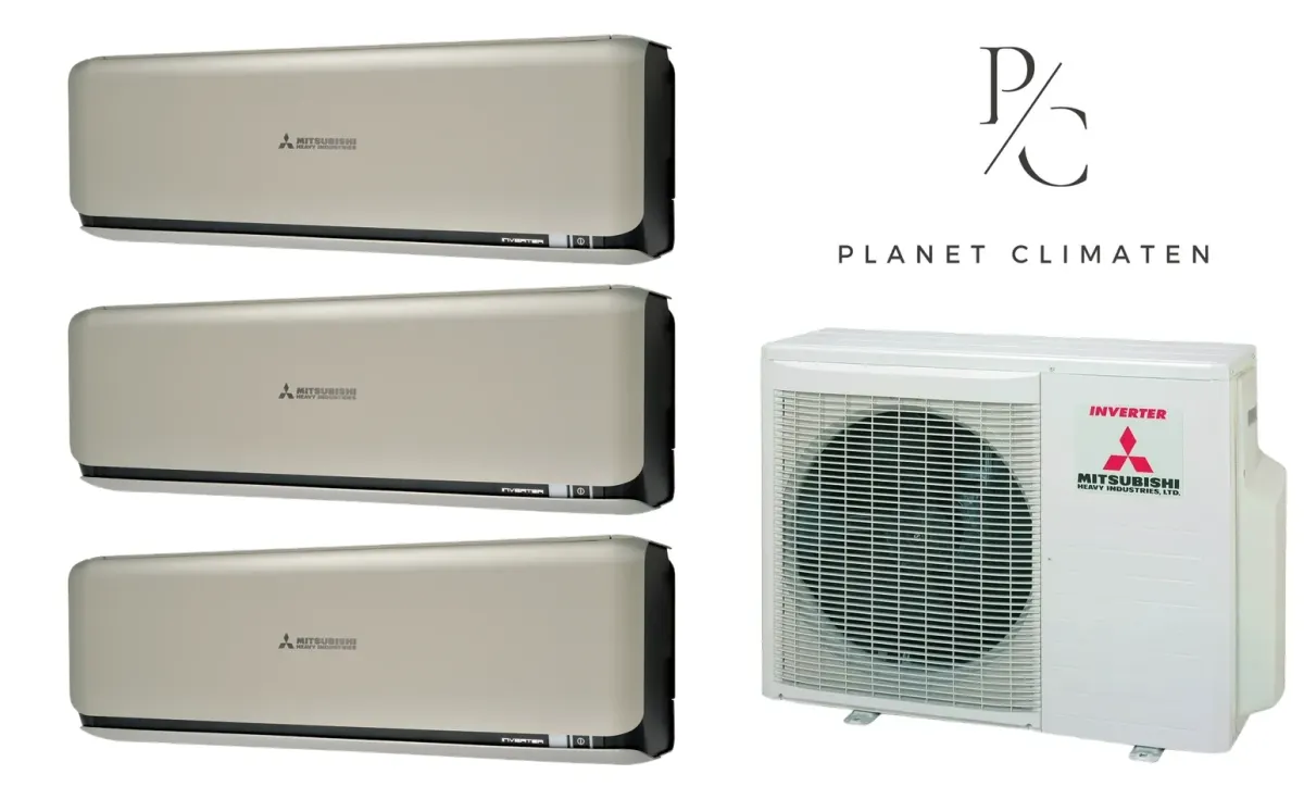 Klimatyzacja multi-split Mitsubishi Heavy SRK-ZSX Diamond tytanowy — agregat SCM60ZS + 3× jednostka (2,0, 2,0, 6,0 kW)