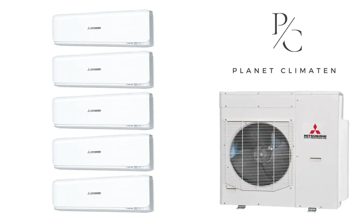 Klimatyzacja multi-split Mitsubishi Heavy SRK-ZSX Diamond biały — agregat SCM125ZM + 5× jednostka (2,5, 3,5, 3,5, 3,5, 3,5 kW)