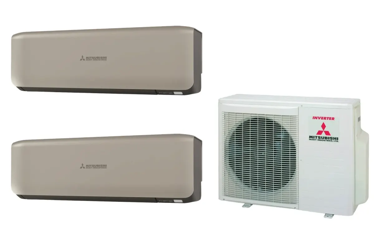Klimatizácia multi-split Mitsubishi Heavy SRK-ZS Premium titánová — vonkajšia jednotka SCM45ZS + 2× jednotka (2,0, 2,0 kW)