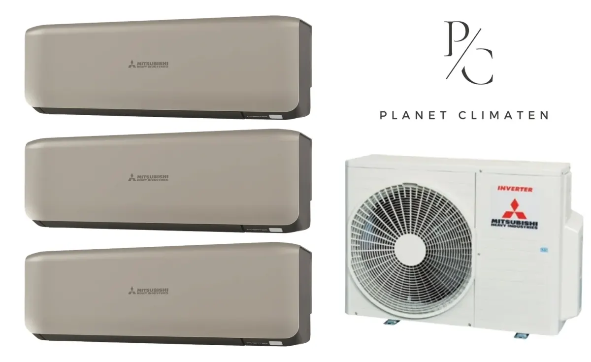 Klimatyzacja multi-split Mitsubishi Heavy SRK-ZS Premium tytanowy — agregat SCM41ZS + 3× jednostka (2,0, 2,0, 2,0 kW)