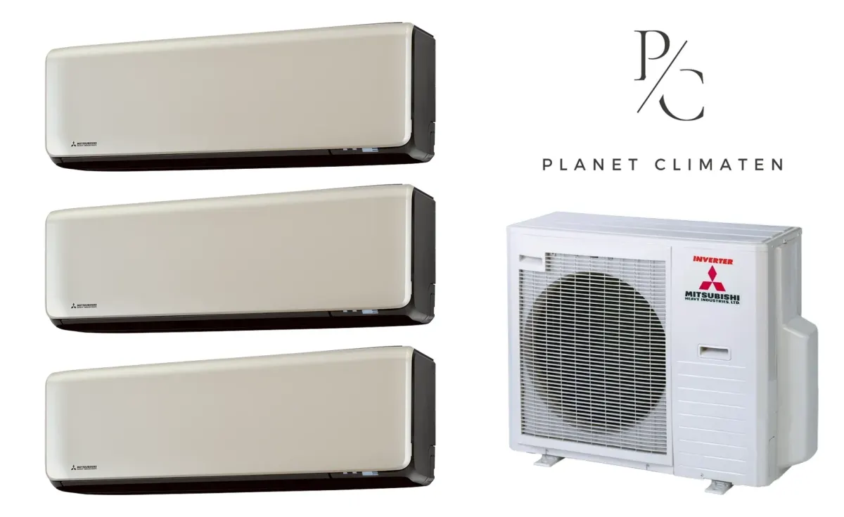 Klimatyzacja multi-split Mitsubishi Heavy SRK-ZT Premium tytanowy — agregat SCM71ZS + 3× jednostka (2,0, 2,0, 2,0 kW)