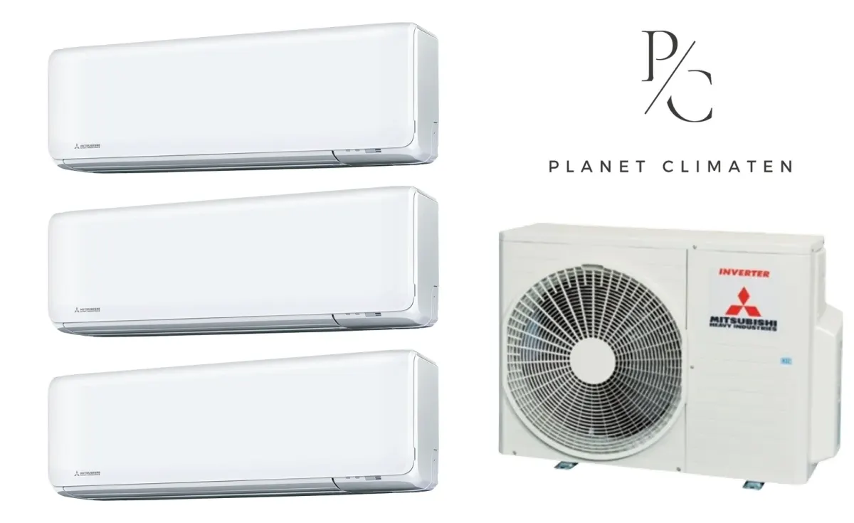 Klimatyzacja multi-split Mitsubishi Heavy SRK-ZT Premium biały — agregat SCM41ZS + 3× jednostka (2,0, 2,0, 2,5 kW)