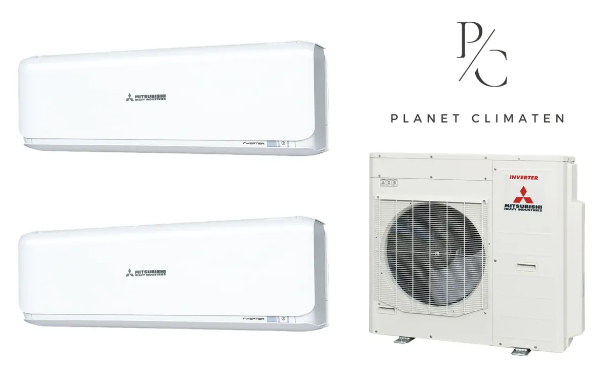 Klimatyzacja multi-split Mitsubishi Heavy SRK-ZSX Diamond biały — agregat SCM100ZS + 2× jednostka (3,5, 6,0 kW)