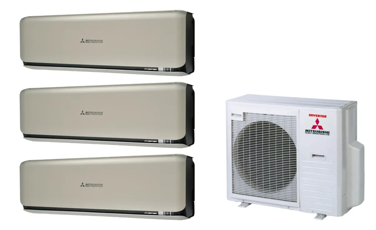 Klimatizácia multi-split Mitsubishi Heavy SRK-ZSX Diamond titánová — vonkajšia jednotka SCM71ZS + 3× jednotka (2,0, 5,0, 5,0 kW)