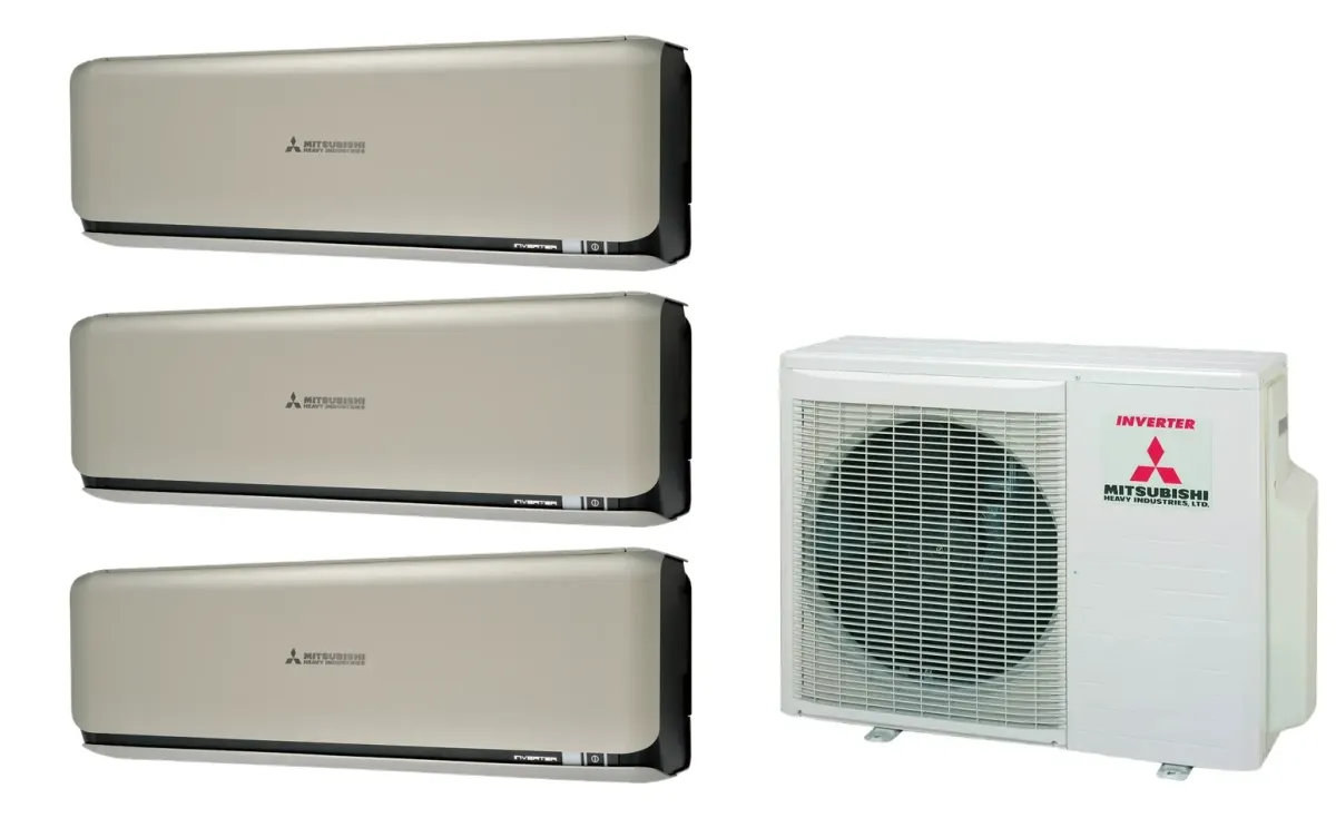 Klimatizácia multi-split Mitsubishi Heavy SRK-ZSX Diamond titánová — vonkajšia jednotka SCM50ZS + 3× jednotka (2,0, 2,0, 2,0 kW)