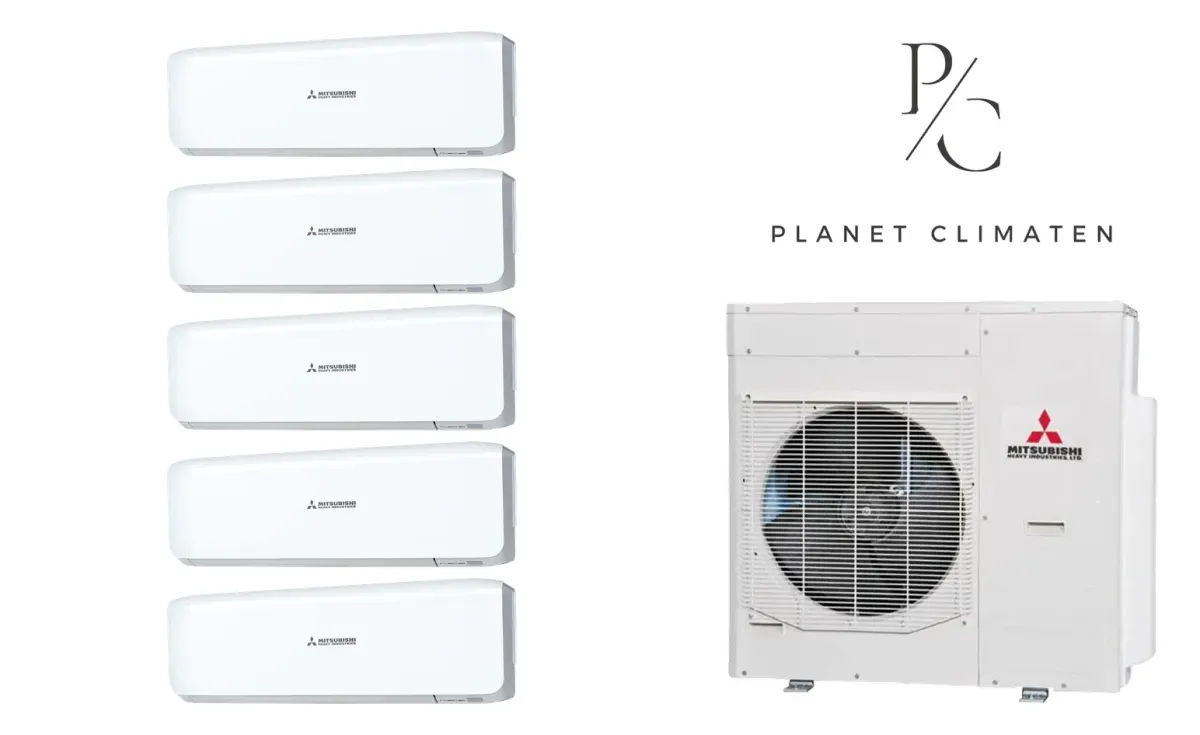 Klimatyzacja multi-split Mitsubishi Heavy SRK-ZS Premium biały — agregat SCM125ZM + 5× jednostka (2,0, 2,0, 2,0, 2,0, 5,0 kW)