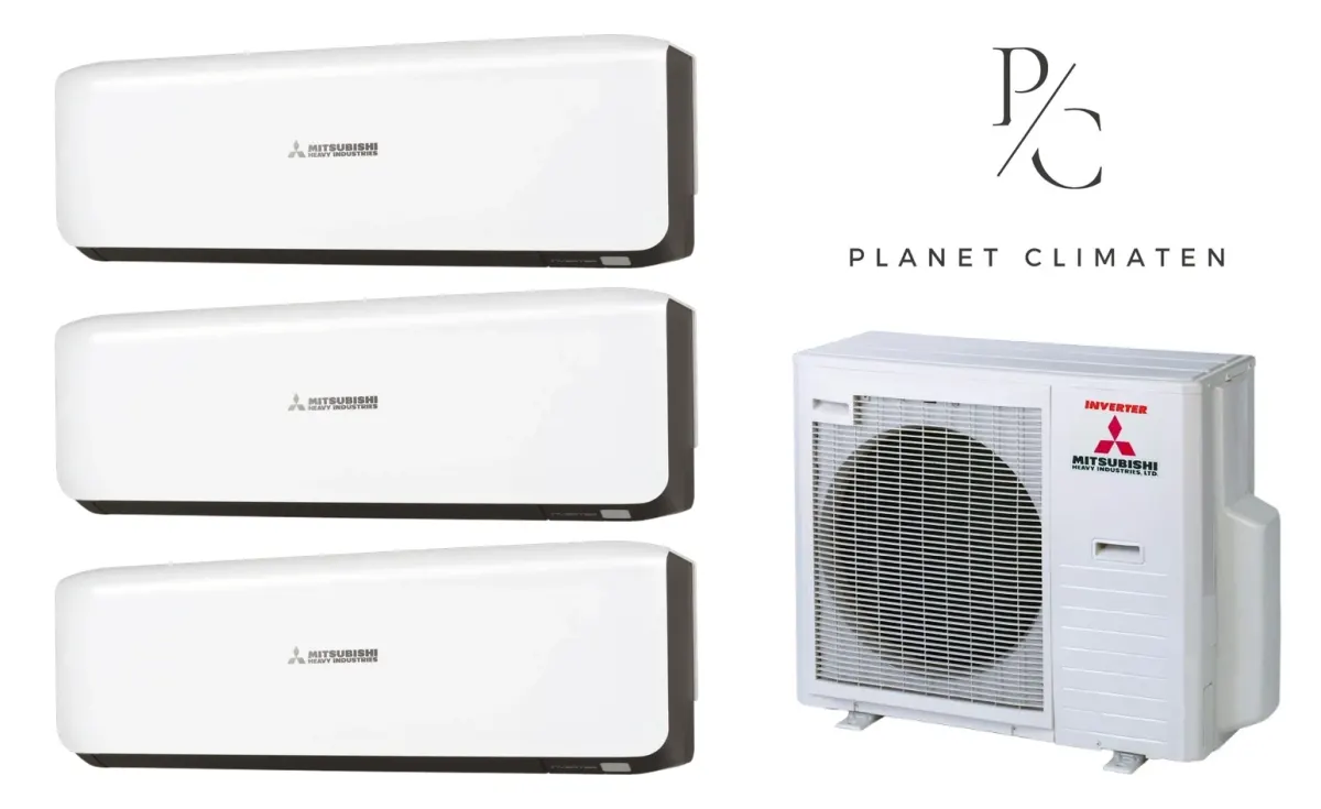 Klimatyzacja multi-split Mitsubishi Heavy SRK-ZS Premium czarny — agregat SCM71ZS + 3× jednostka (3,5, 3,5, 3,5 kW)