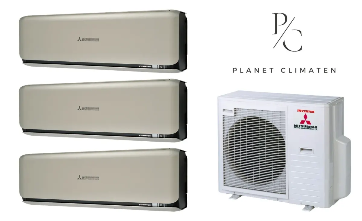 Klimatyzacja multi-split Mitsubishi Heavy SRK-ZSX Diamond tytanowy — agregat SCM80ZS + 3× jednostka (2,0, 2,0, 2,0 kW)