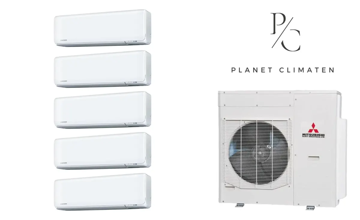 Klimatyzacja multi-split Mitsubishi Heavy SRK-ZT Premium biały — agregat SCM125ZM + 5× jednostka (2,0, 2,0, 2,0, 2,0, 5,0 kW)