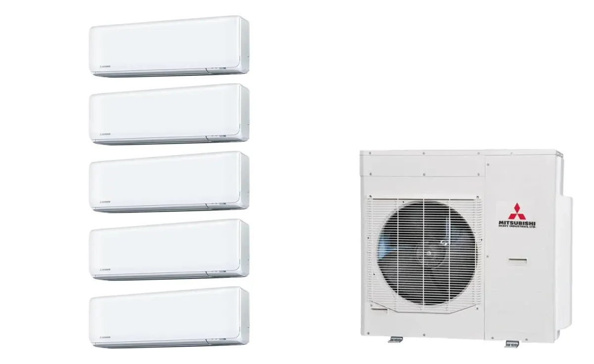 Klimatizácia multi-split Mitsubishi Heavy SRK-ZT Premium biela — vonkajšia jednotka SCM125ZM + 5× jednotka (2,0, 2,0, 2,0, 2,0, 2,0 kW)
