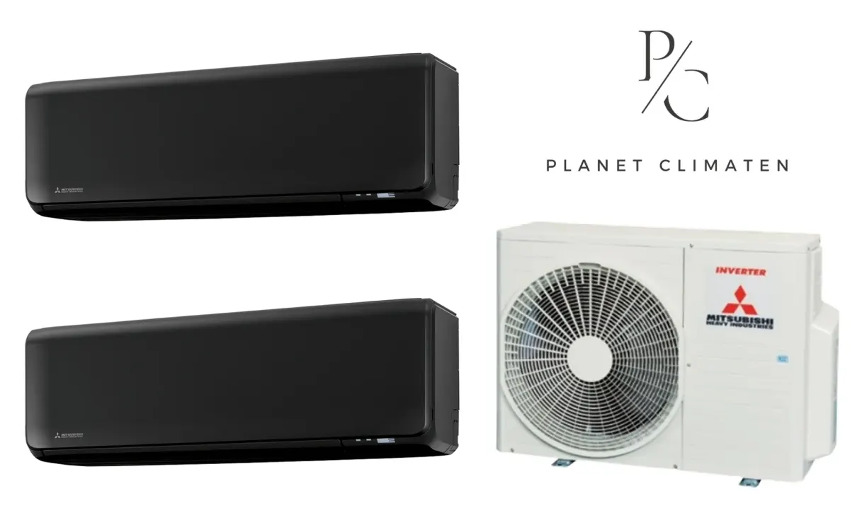 Klimatyzacja multi-split Mitsubishi Heavy SRK-ZT Premium czarny — agregat SCM41ZS + 2× jednostka (2,0, 2,0 kW)