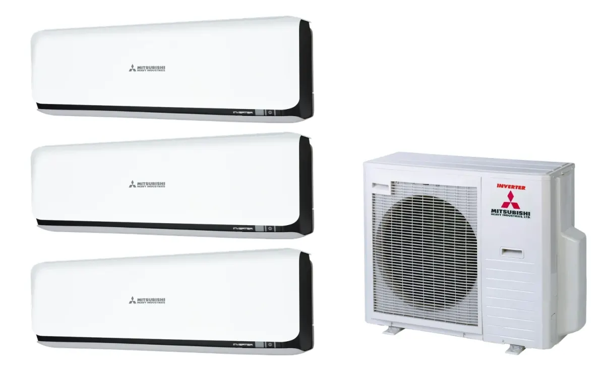 Klimatizácia multi-split Mitsubishi Heavy SRK-ZSX Diamond čierna — vonkajšia jednotka SCM71ZS + 3× jednotka (2,0, 2,0, 2,0 kW)