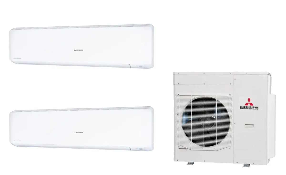 Klimatizácia multi-split Mitsubishi Heavy SRK-ZR Diamond biela — vonkajšia jednotka SCM125ZM + 2× jednotka (7,1, 7,1 kW)