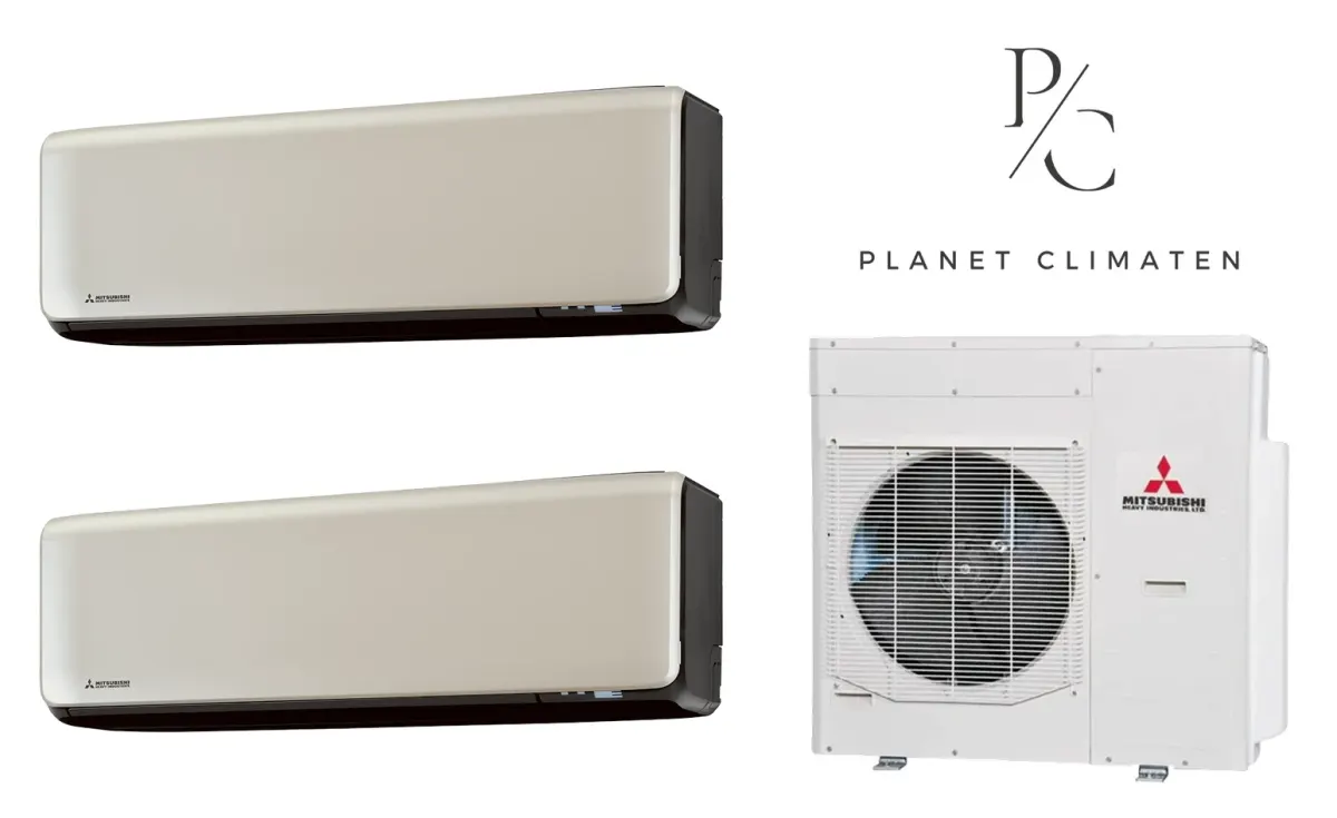 Klimatyzacja multi-split Mitsubishi Heavy SRK-ZT Premium tytanowy — agregat SCM125ZM + 2× jednostka (2,0, 2,0 kW)