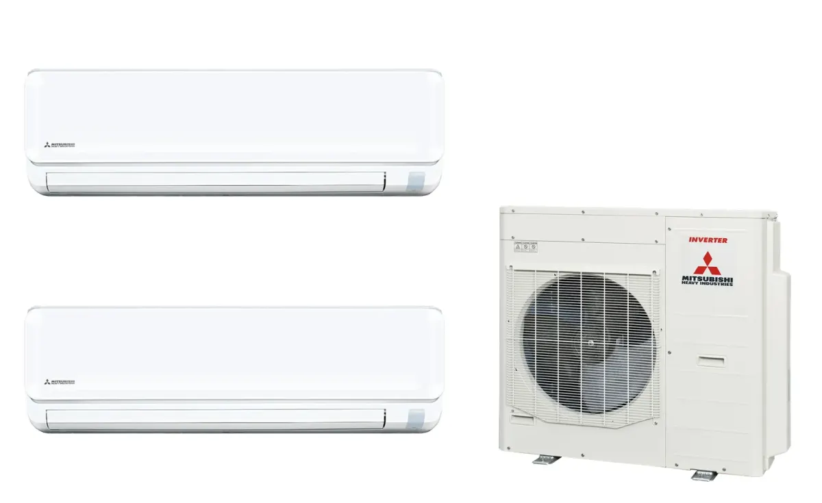 Klimatizácia multi-split Mitsubishi Heavy SRK-ZTL Standard Plus biela — vonkajšia jednotka SCM100ZS + 2× jednotka (2,0, 5,0 kW)