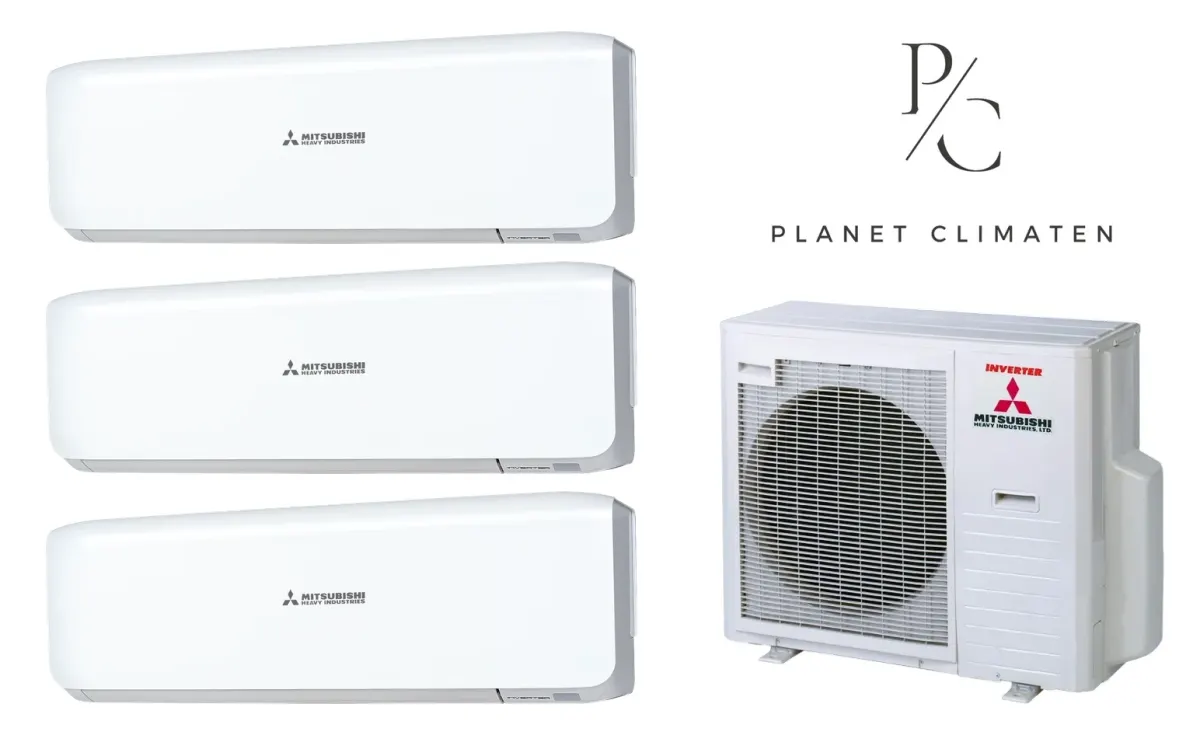 Klimatyzacja multi-split Mitsubishi Heavy SRK-ZS Premium biały — agregat SCM80ZS + 3× jednostka (2,0, 2,0, 2,0 kW)