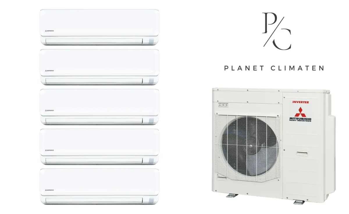 Klimatyzacja multi-split Mitsubishi Heavy SRK-ZTL Standard Plus biały — agregat SCM100ZS + 5× jednostka (2,0, 2,0, 2,0, 2,0, 2,0 kW)