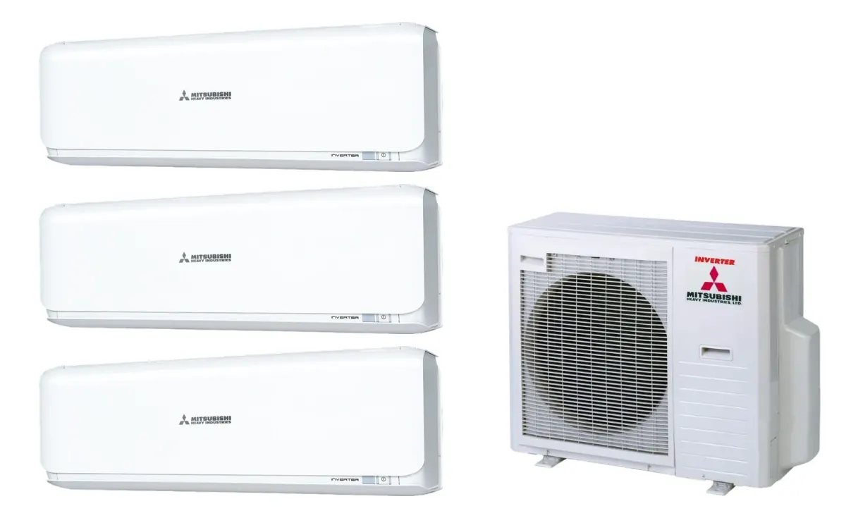 Klimatizácia multi-split Mitsubishi Heavy SRK-ZSX Diamond biela — vonkajšia jednotka SCM80ZS + 3× jednotka (2,0, 2,0, 2,5 kW)