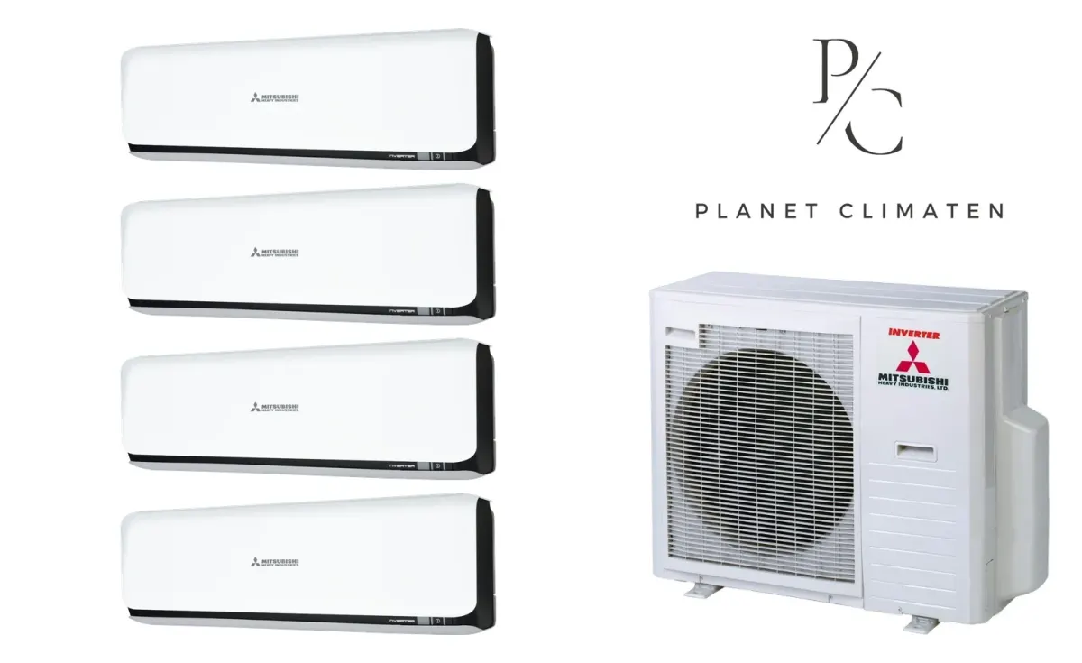 Klimatyzacja multi-split Mitsubishi Heavy SRK-ZSX Diamond czarny — agregat SCM80ZS + 4× jednostka (2,0, 2,5, 2,5, 5,0 kW)