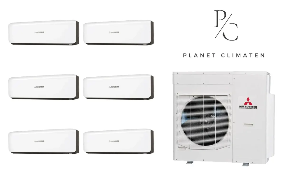 Klimatyzacja multi-split Mitsubishi Heavy SRK-ZS Premium czarny — agregat SCM125ZM + 6× jednostka (2,0, 2,0, 2,0, 2,0, 5,0, 5,0 kW)