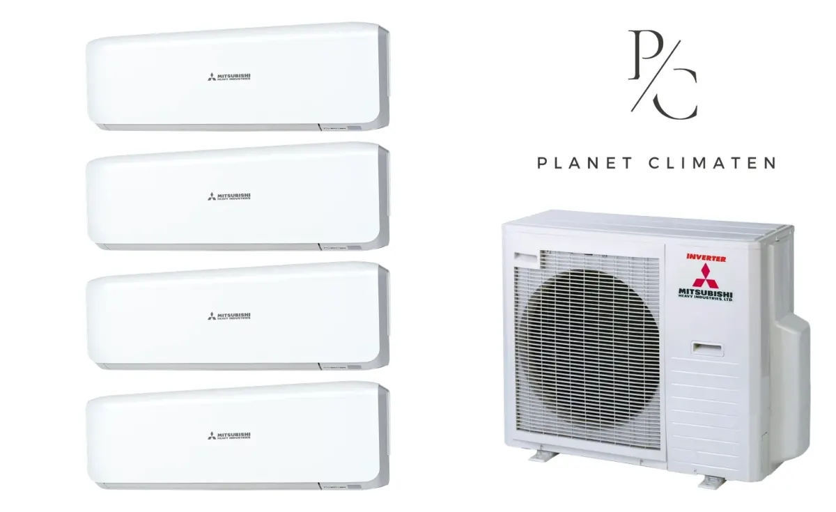 Klimatyzacja multi-split Mitsubishi Heavy SRK-ZS Premium biały — agregat SCM80ZS + 4× jednostka (2,0, 2,0, 2,0, 2,5 kW)