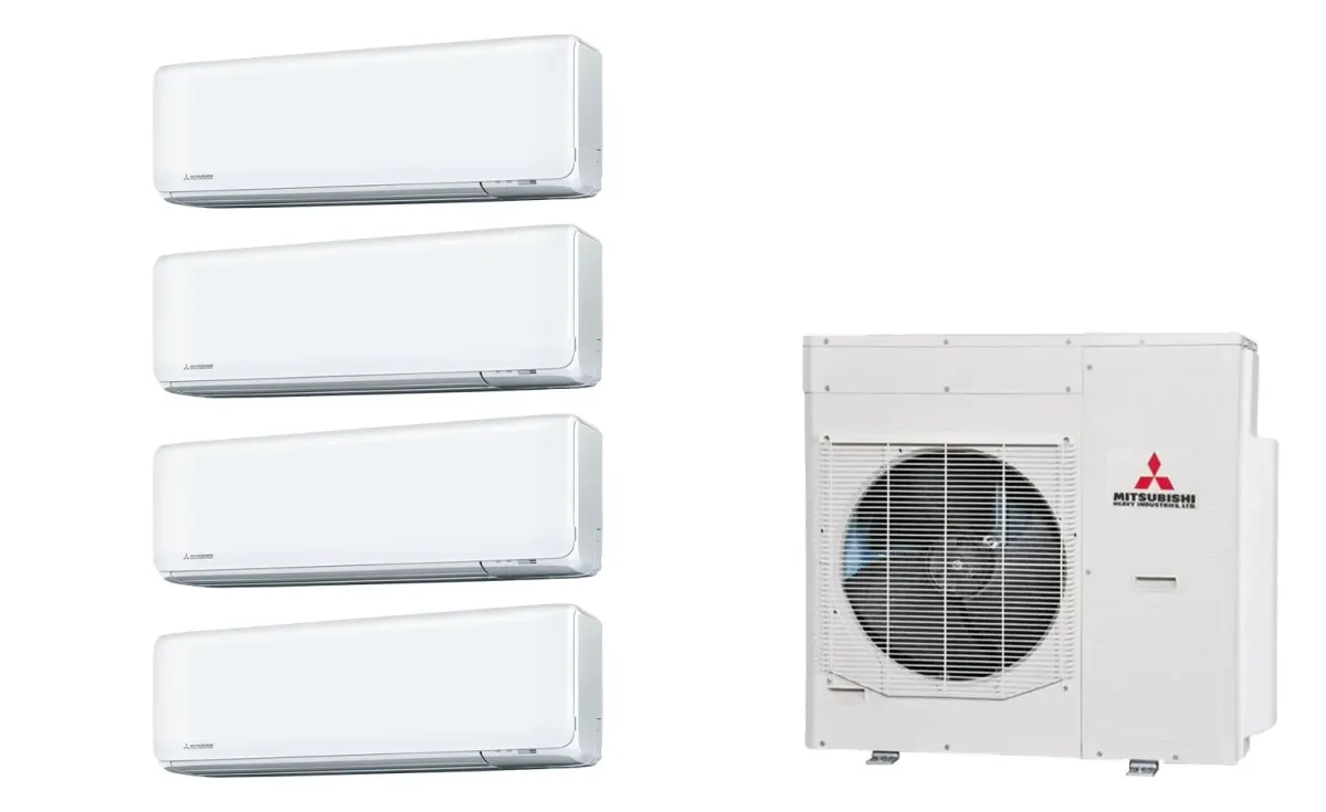 Klimatizácia multi-split Mitsubishi Heavy SRK-ZT Premium biela — vonkajšia jednotka SCM125ZM + 4× jednotka (2,0, 2,5, 5,0, 5,0 kW)