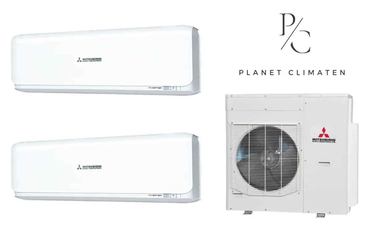 Klimatyzacja multi-split Mitsubishi Heavy SRK-ZSX Diamond biały — agregat SCM125ZM + 2× jednostka (2,0, 2,0 kW)